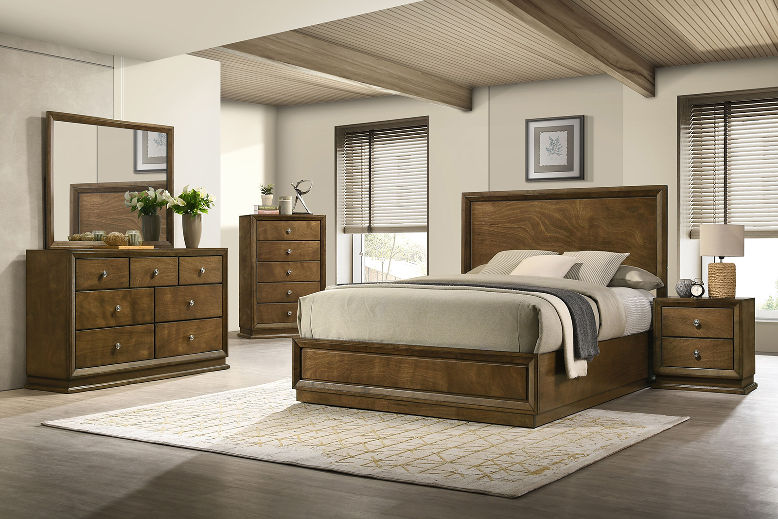 (image for) Kirkham Walnut Qn. 4Pc 