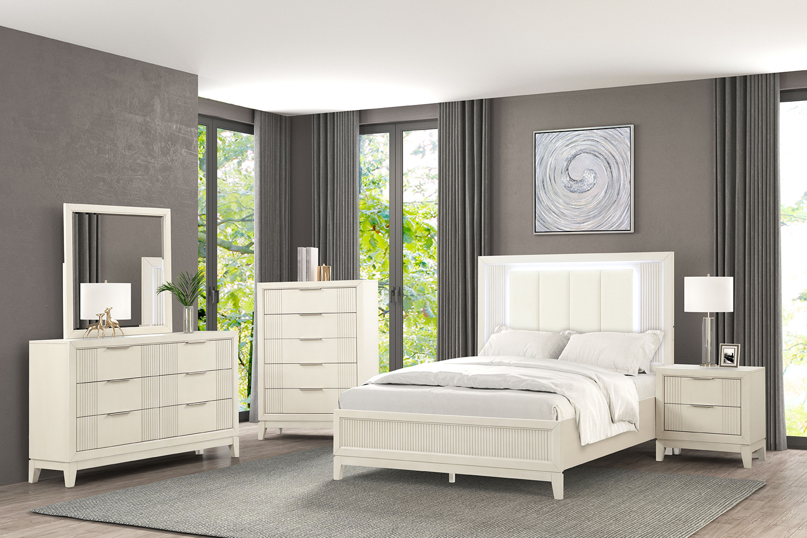 (image for) Isadore White Qn. 4Pc 