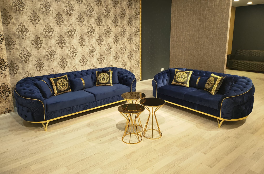 (image for) 97078 Allita - Blue Sofa & Loveseat