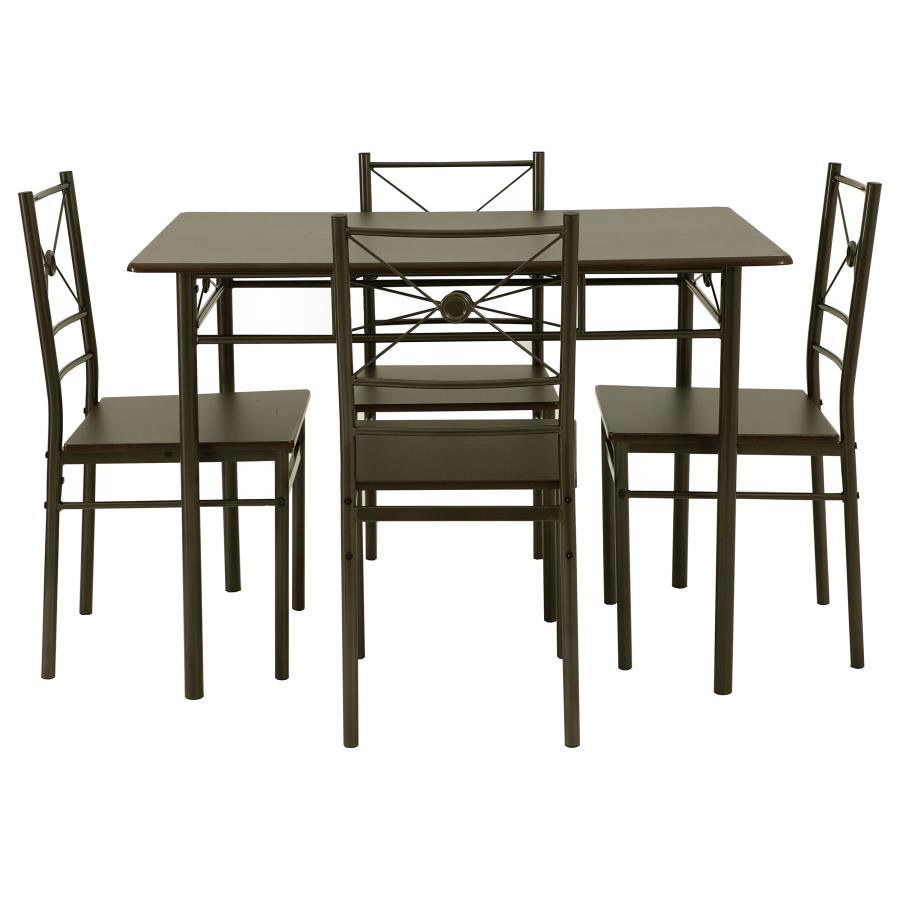 (image for) Anna 5-piece Rectangular Dining Table Set Dark Bronze