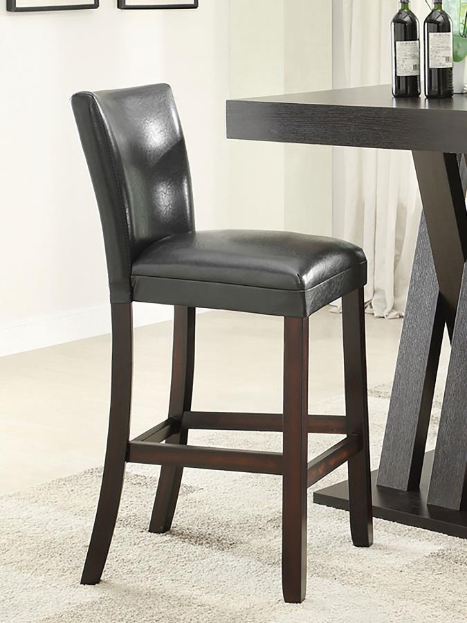 (image for) Alberton Leatherette Upholstered Bar Chair Black (Set of 2)