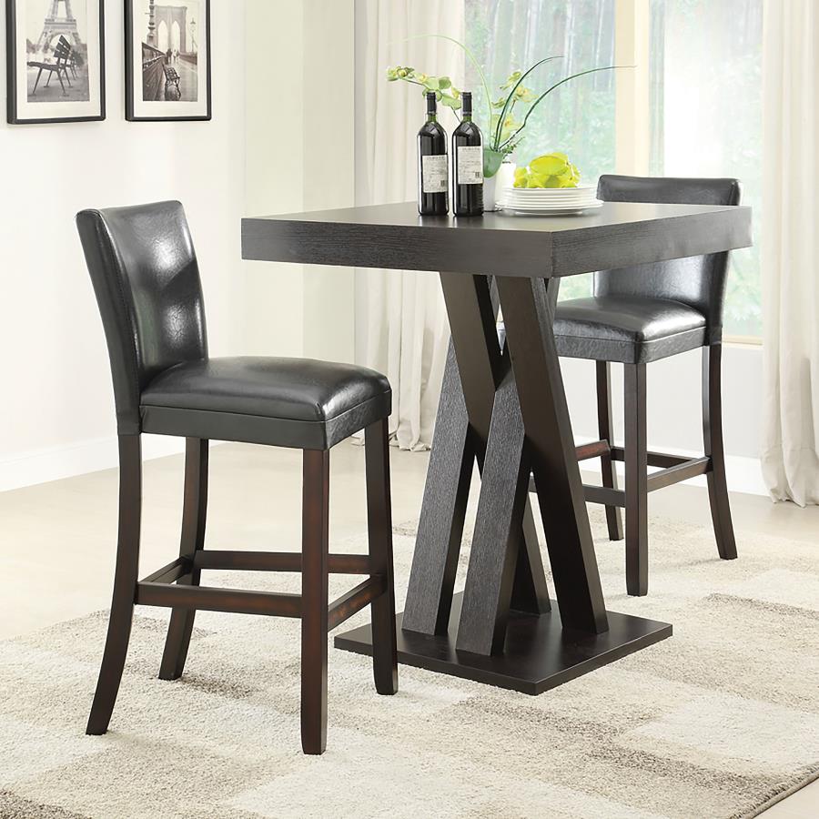 (image for) Alberton Leatherette Upholstered Bar Chair Black (Set of 2)