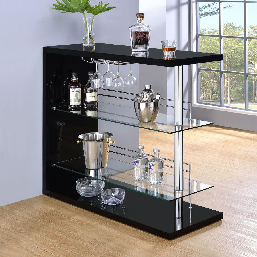 (image for) Prescott Rectangular Home Wine Table Black High Gloss