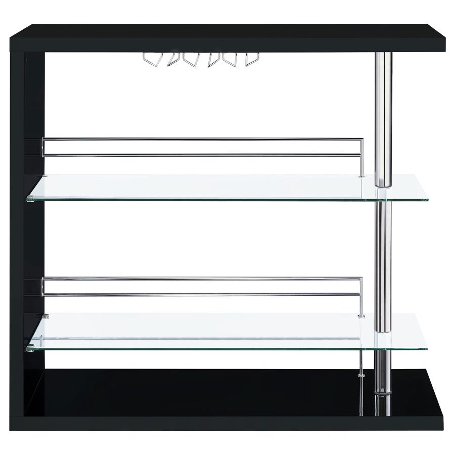 (image for) Prescott Rectangular Home Wine Table Black High Gloss