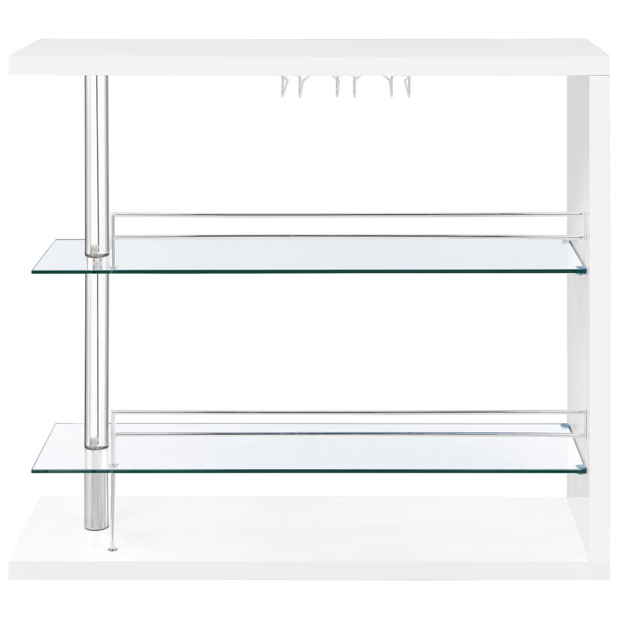 (image for) Prescott Rectangular Home Bar Table White High Gloss