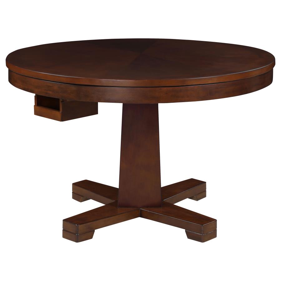 (image for) Marietta Round Dining and Billiard Poker Game Table Tobacco