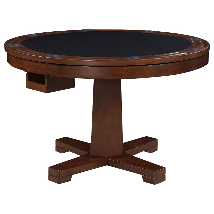 (image for) Marietta Round Dining and Billiard Poker Game Table Tobacco