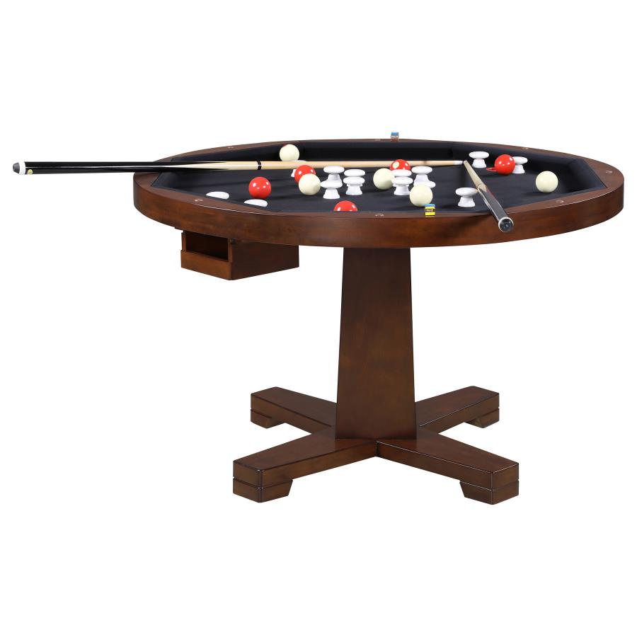 (image for) Marietta Round Dining and Billiard Poker Game Table Tobacco