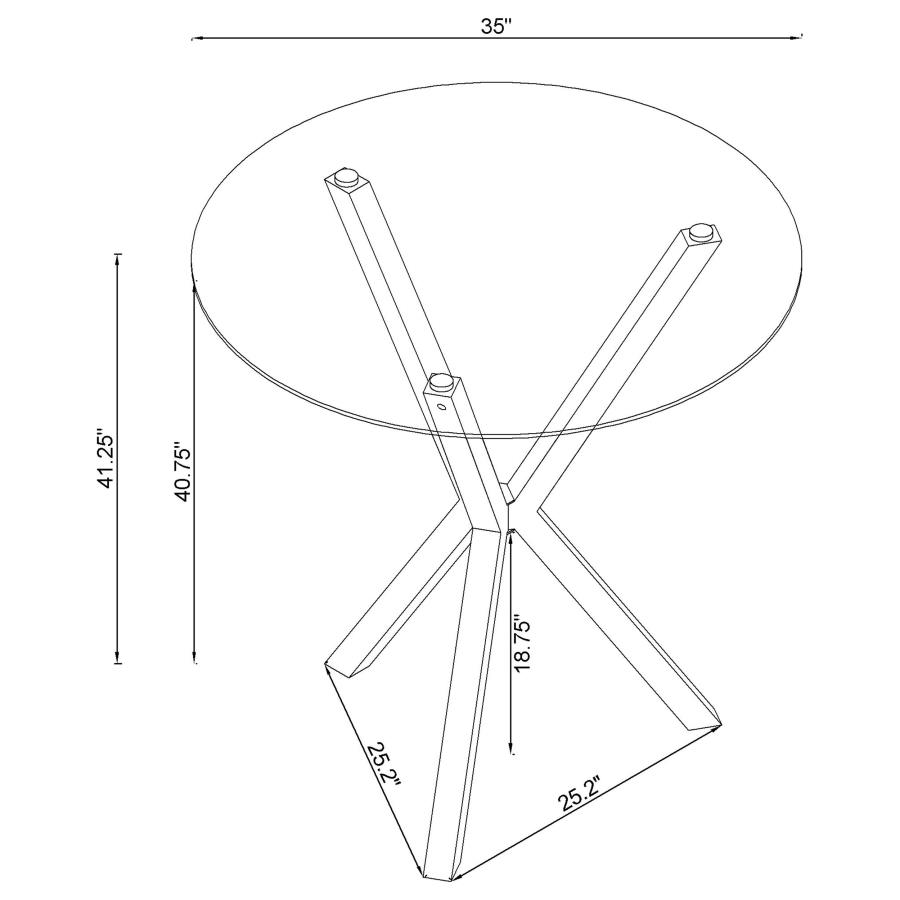 (image for) Denali Round 35-inch Glass Top Bistro Bar Table Chrome