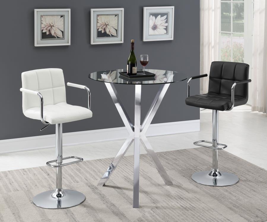 (image for) Denali Round 35-inch Glass Top Bistro Bar Table Chrome