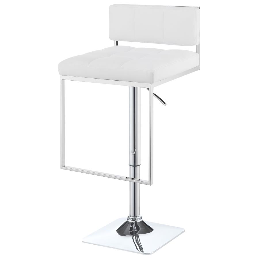 (image for) Alameda Adjustable Bar Stool White and Chrome