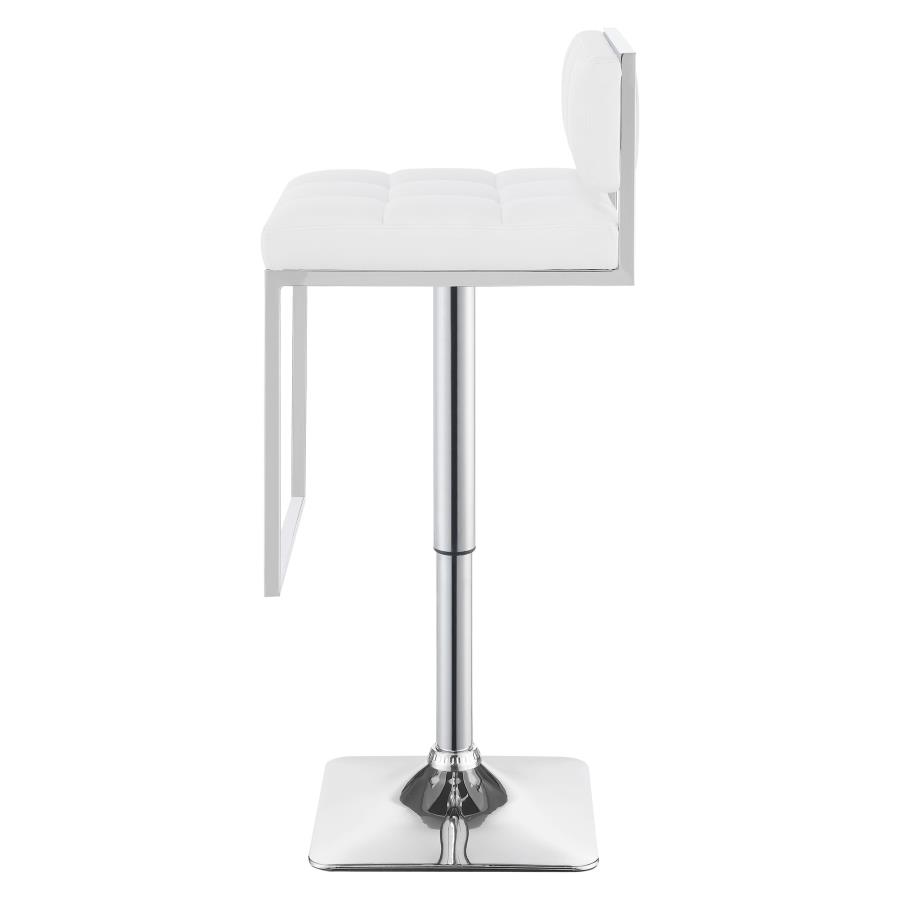 (image for) Alameda Adjustable Bar Stool White and Chrome