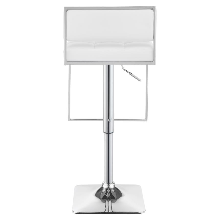 (image for) Alameda Adjustable Bar Stool White and Chrome