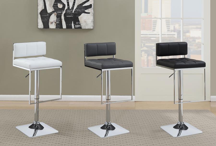 (image for) Alameda Adjustable Bar Stool White and Chrome