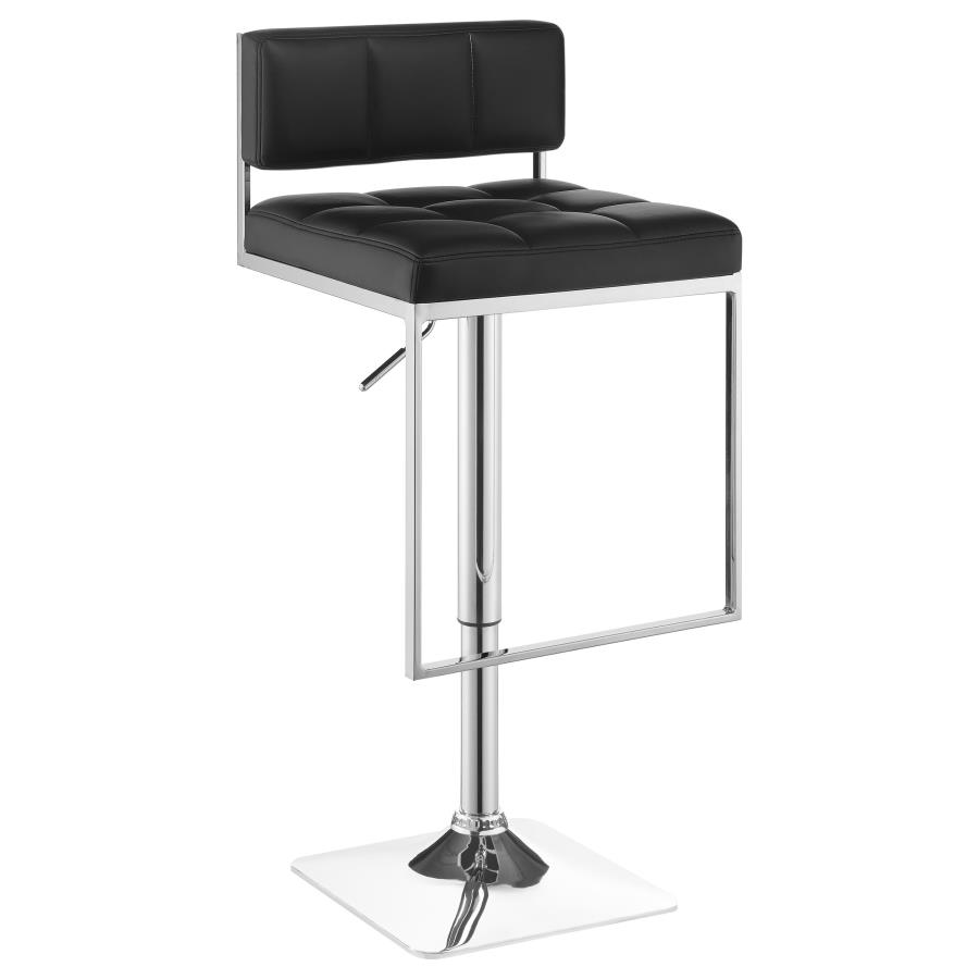 (image for) Alameda Adjustable Bar Stool Chrome and Black - Click Image to Close