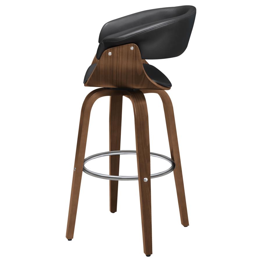 (image for) Zion Upholstered Swivel Bar Stool Walnut and Black