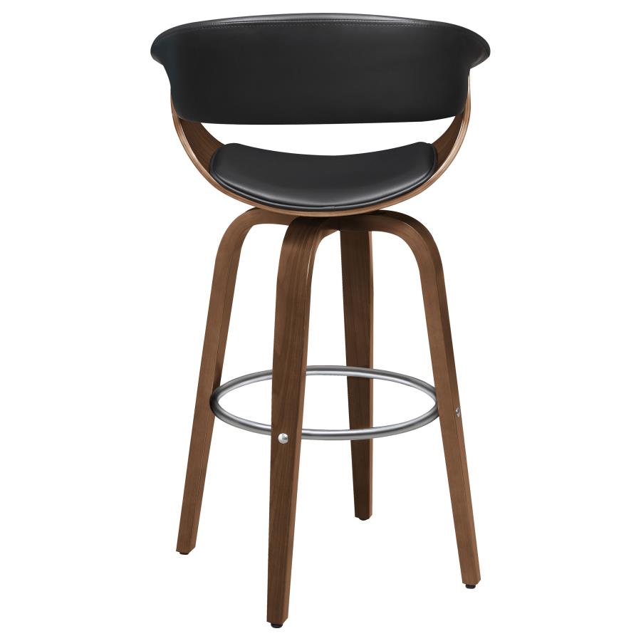 (image for) Zion Upholstered Swivel Bar Stool Walnut and Black