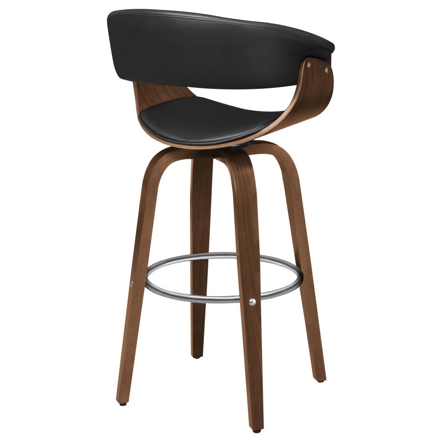 (image for) Zion Upholstered Swivel Bar Stool Walnut and Black