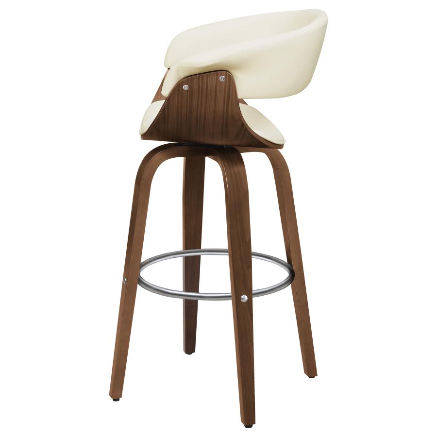 (image for) Zion Upholstered Swivel Bar Stool Walnut and Ecru