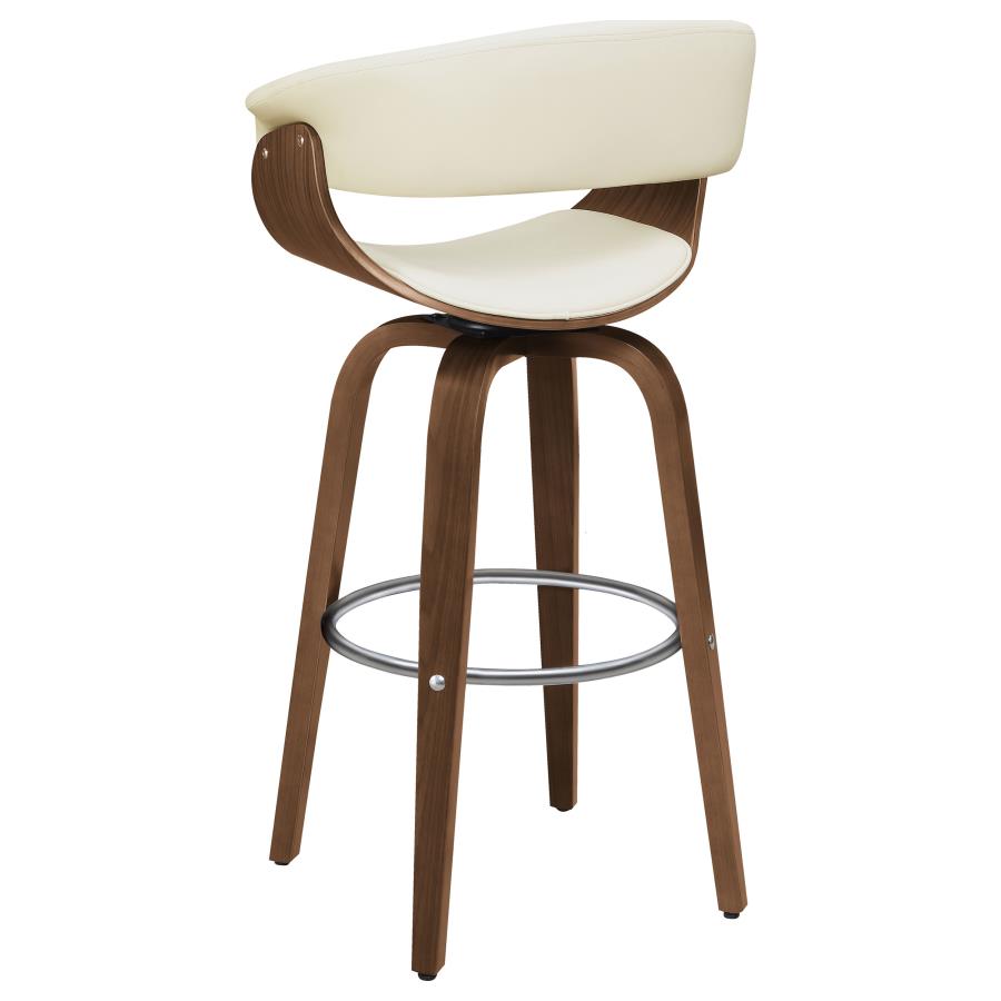 (image for) Zion Upholstered Swivel Bar Stool Walnut and Ecru