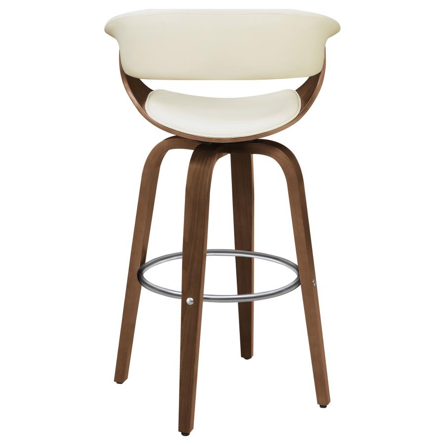 (image for) Zion Upholstered Swivel Bar Stool Walnut and Ecru