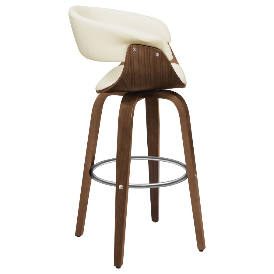 (image for) Zion Upholstered Swivel Bar Stool Walnut and Ecru