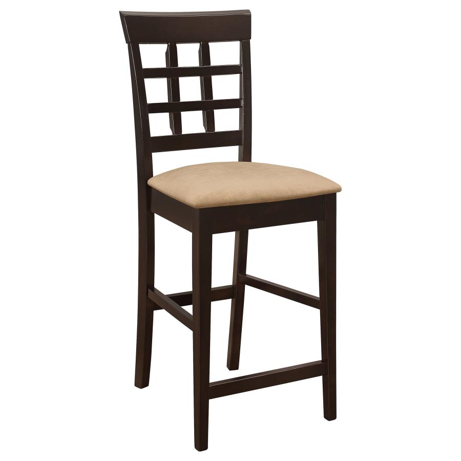 (image for) Gabriel Lattice Back Counter Chair Cappuccino (Set of 2)