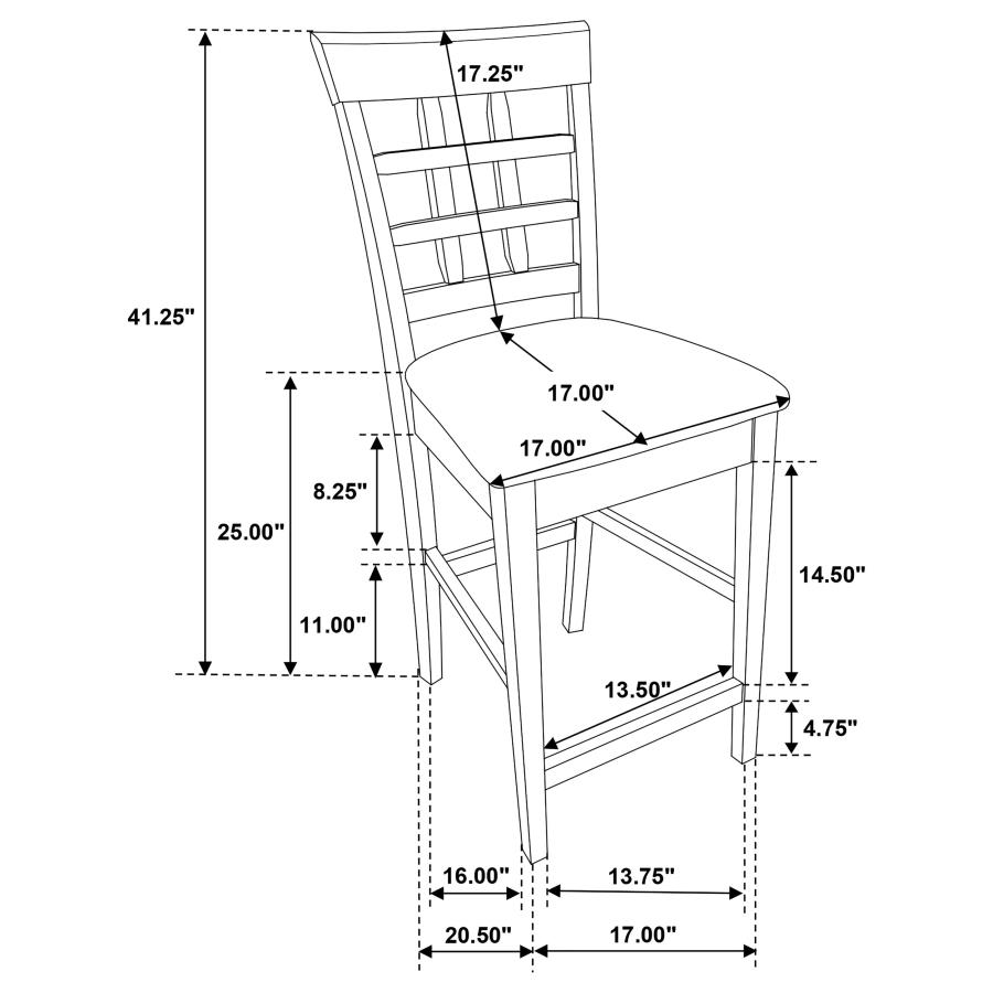 (image for) Gabriel Lattice Back Counter Chair Cappuccino (Set of 2)