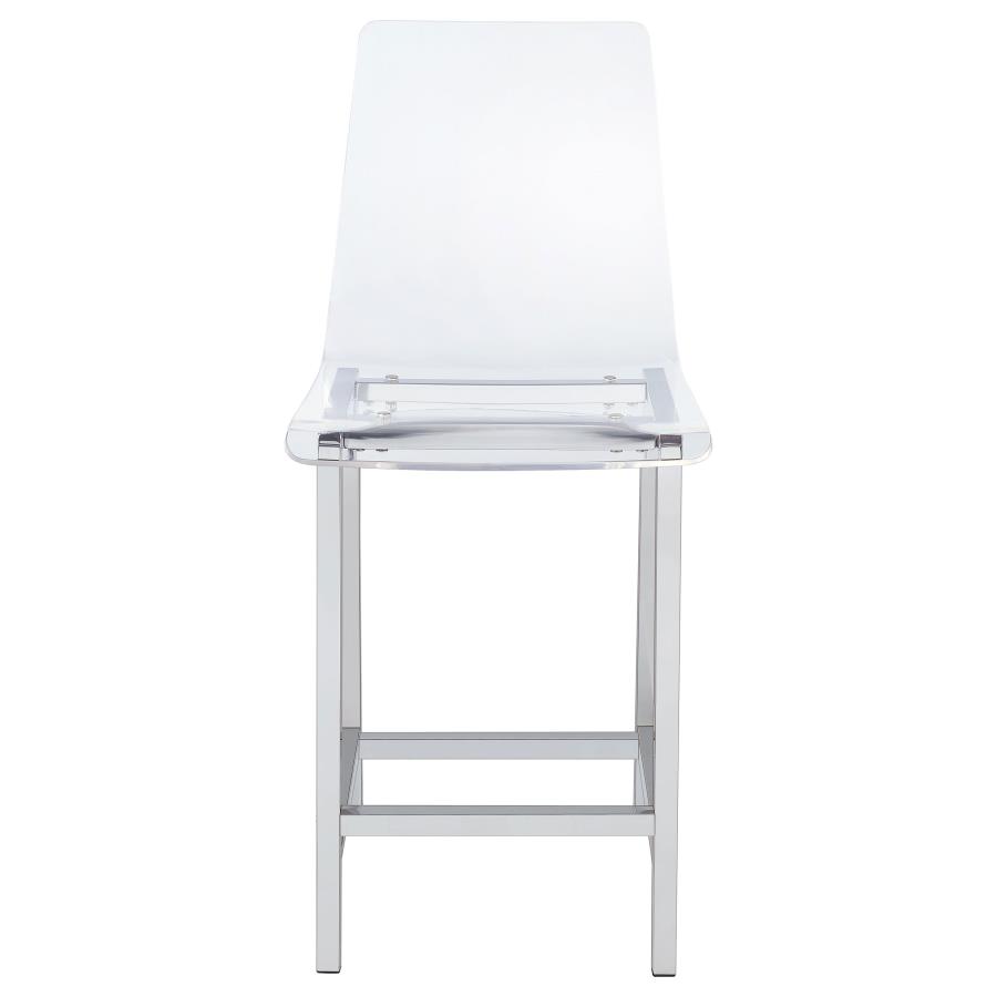 (image for) Juelia Clear Acrylic Counter Chair Chrome (Set of 2)