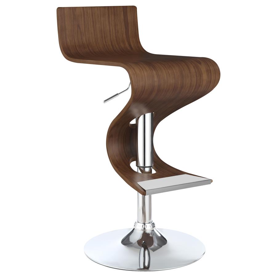 (image for) Covina Adjustable Bar Stool Walnut and Chrome - Click Image to Close