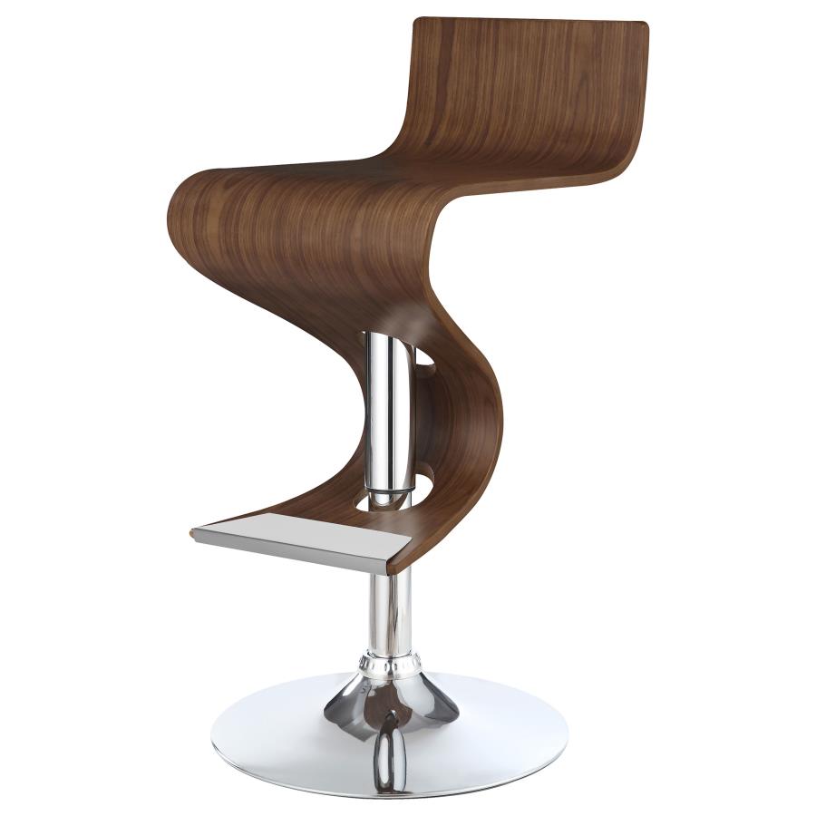 (image for) Covina Adjustable Bar Stool Walnut and Chrome