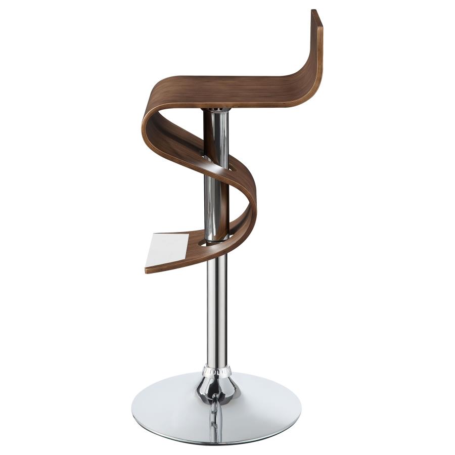 (image for) Covina Adjustable Bar Stool Walnut and Chrome