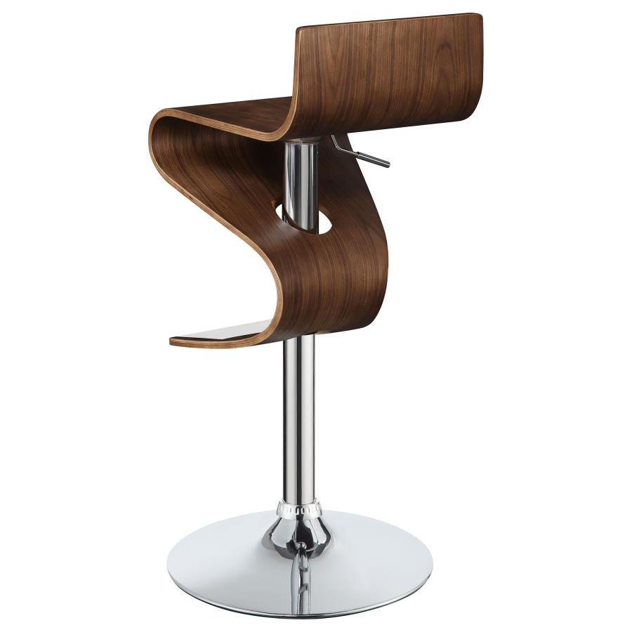 (image for) Covina Adjustable Bar Stool Walnut and Chrome