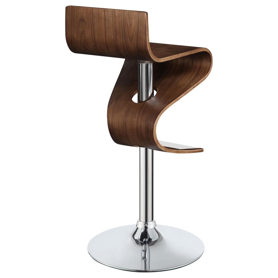 (image for) Covina Adjustable Bar Stool Walnut and Chrome