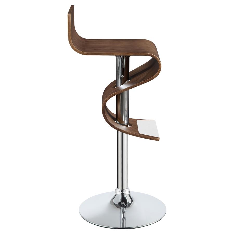 (image for) Covina Adjustable Bar Stool Walnut and Chrome