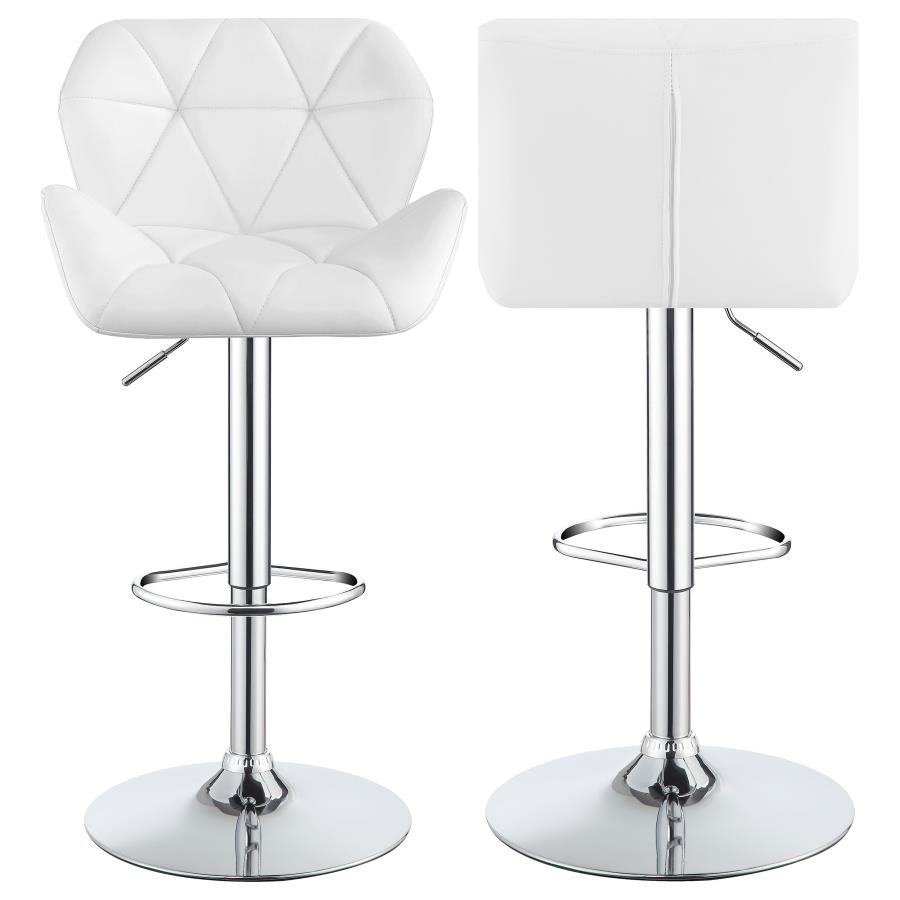 (image for) Berrington Upholstered Adjustable Bar Stool White (Set of 2) - Click Image to Close