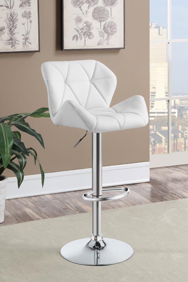 (image for) Berrington Upholstered Adjustable Bar Stool White (Set of 2)