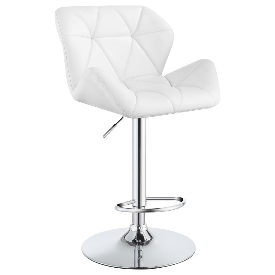 (image for) Berrington Upholstered Adjustable Bar Stool White (Set of 2)