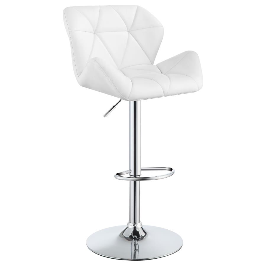 (image for) Berrington Upholstered Adjustable Bar Stool White (Set of 2)