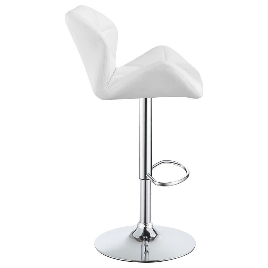 (image for) Berrington Upholstered Adjustable Bar Stool White (Set of 2)