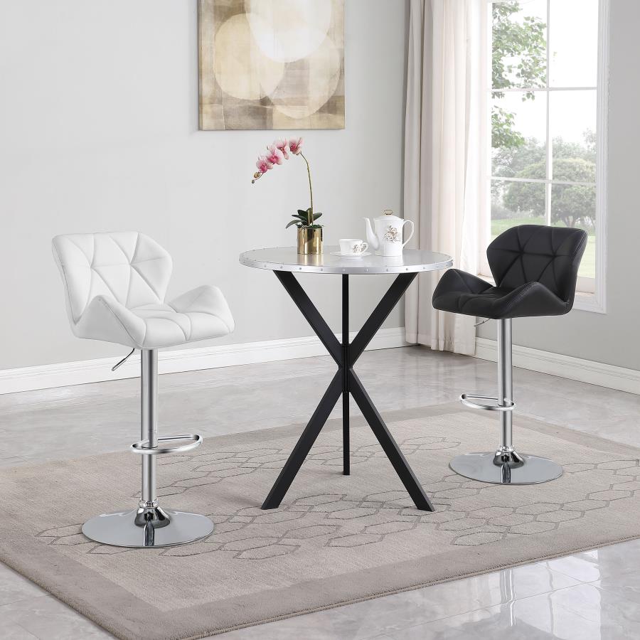 (image for) Berrington Upholstered Adjustable Bar Stool White (Set of 2)