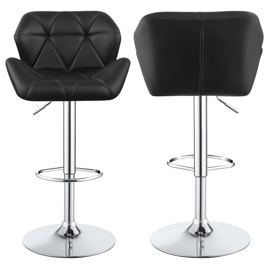 (image for) Berrington Upholstered Adjustable Bar Stool Black (Set of 2)