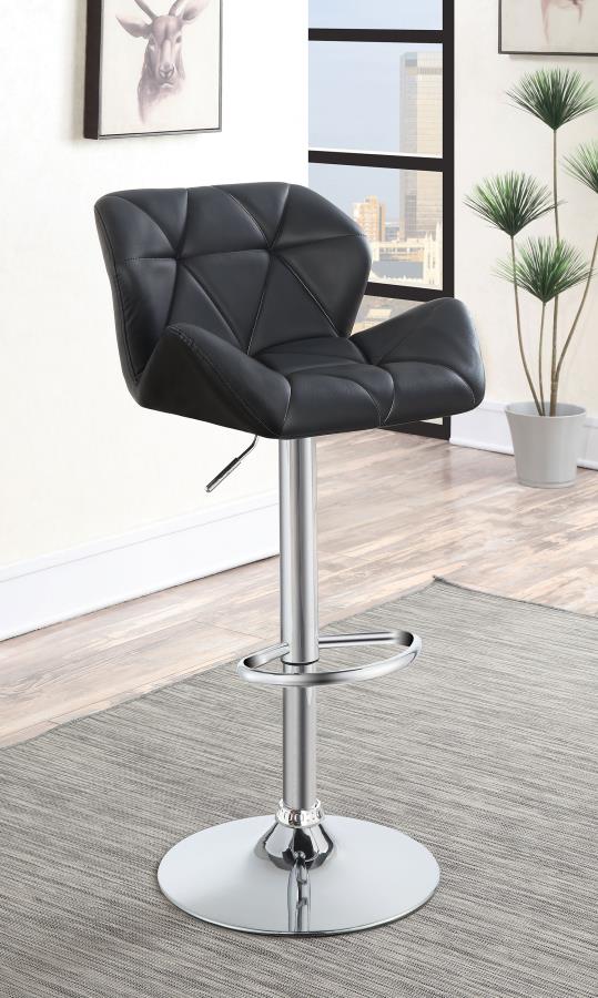 (image for) Berrington Upholstered Adjustable Bar Stool Black (Set of 2)