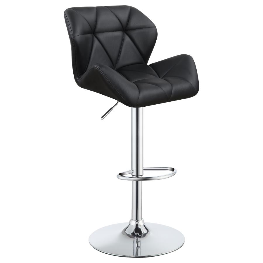 (image for) Berrington Upholstered Adjustable Bar Stool Black (Set of 2)