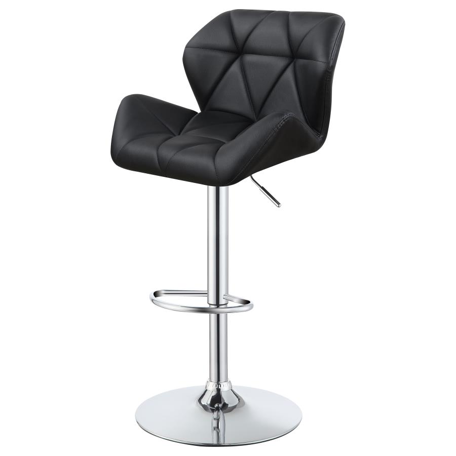 (image for) Berrington Upholstered Adjustable Bar Stool Black (Set of 2)