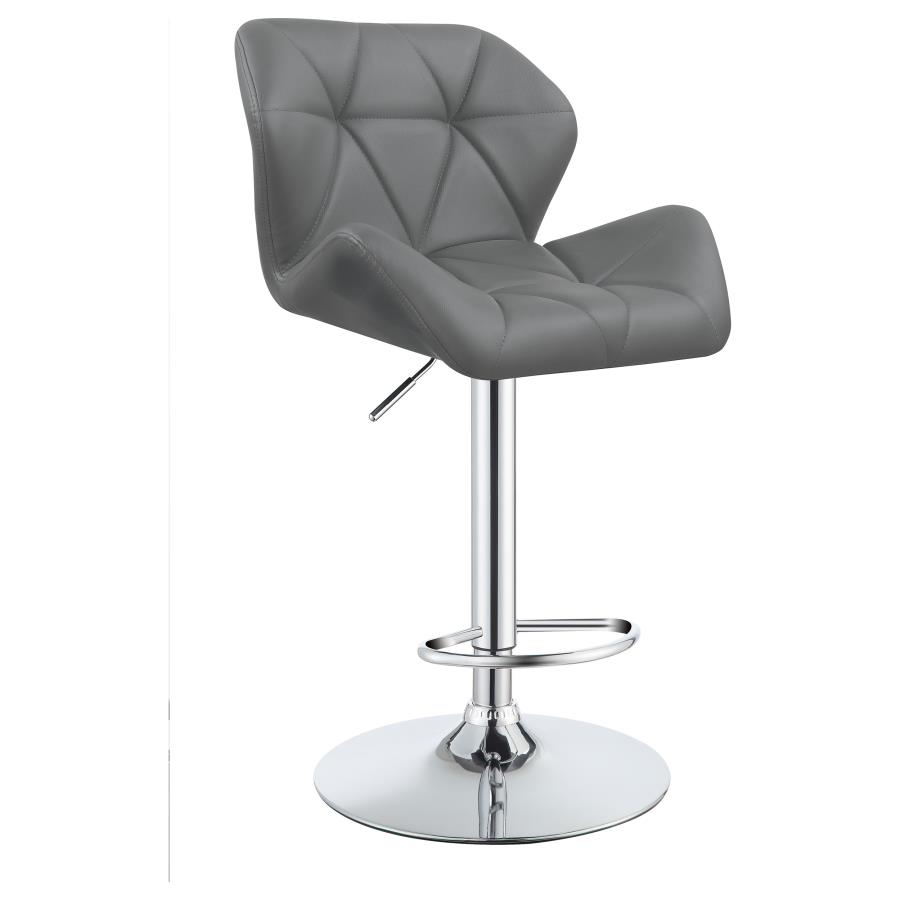 (image for) Berrington Upholstered Adjustable Bar Stool Grey (Set of 2)