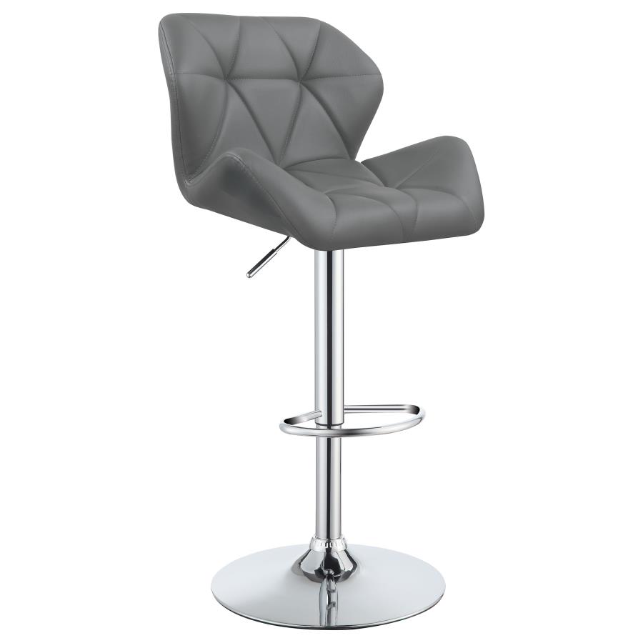 (image for) Berrington Upholstered Adjustable Bar Stool Grey (Set of 2)