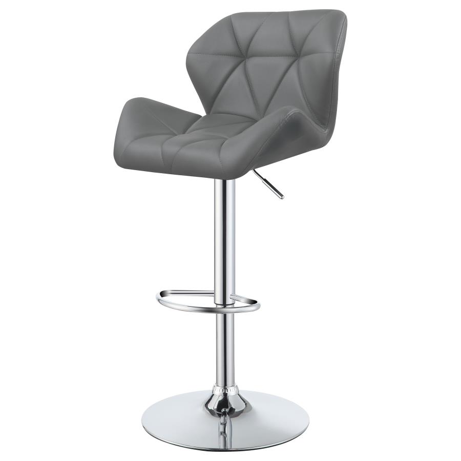 (image for) Berrington Upholstered Adjustable Bar Stool Grey (Set of 2)