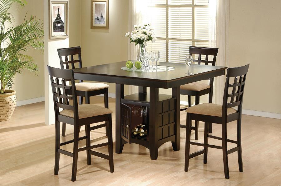 (image for) Gabriel 5-piece Square Counter Height Dining Set Cappuccino - Click Image to Close