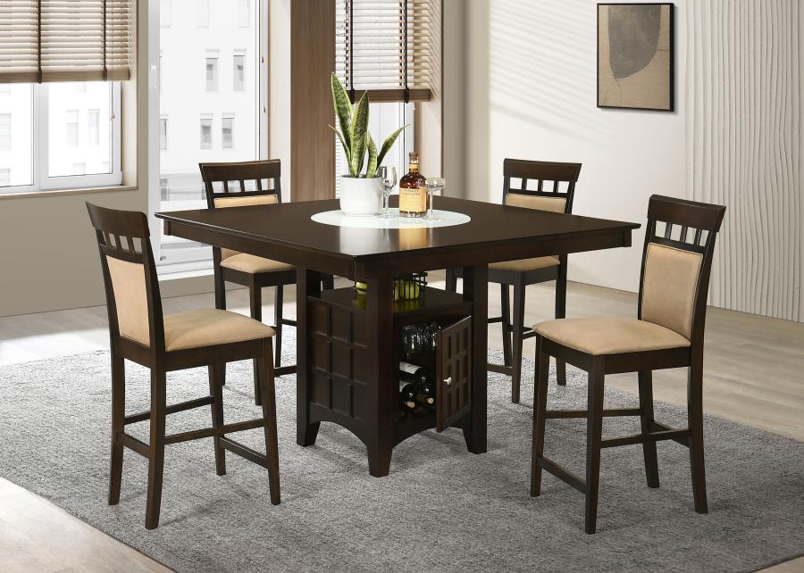 (image for) Gabriel 5-piece Square Counter Height Dining Set Cappuccino